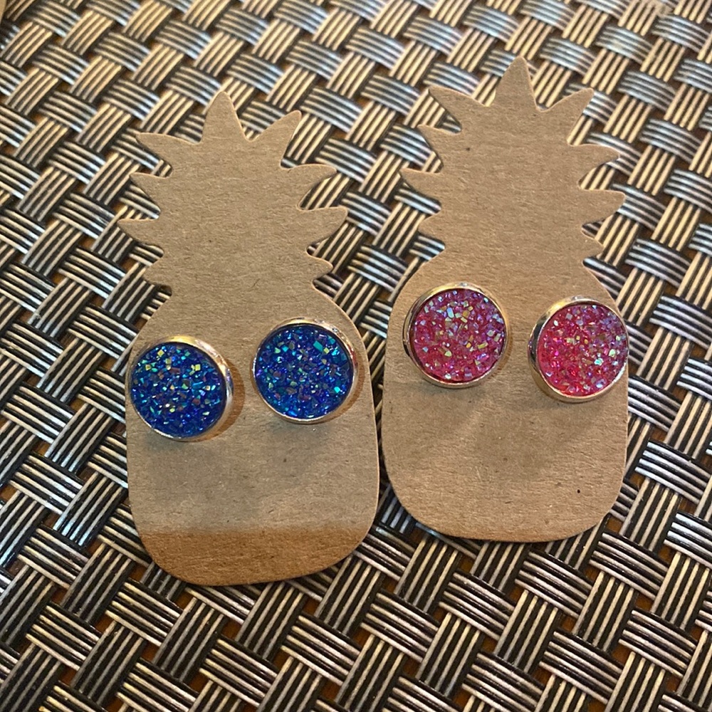 New Earrings- Shimmery Blue and Shimmery Pink Sets